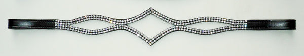 Plain Leather Browband - Diamond Eyes Design - 1