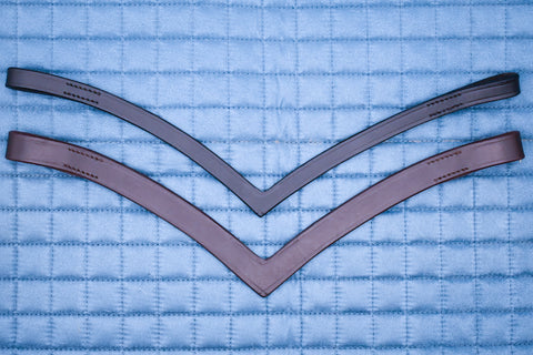 Plain Leather Browband - Deep V Shape