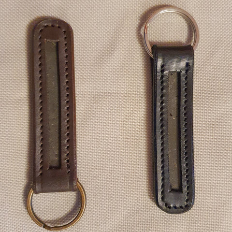 Leather Empty Channel Keyrings - Browbands UK