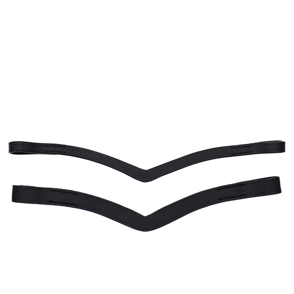 Plain Leather Browband with Backing - V Shape