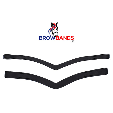 V Shaped - Plain Leather Browbands - Browbands UK