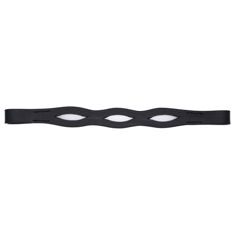 Plain Leather Browband - Double Wave