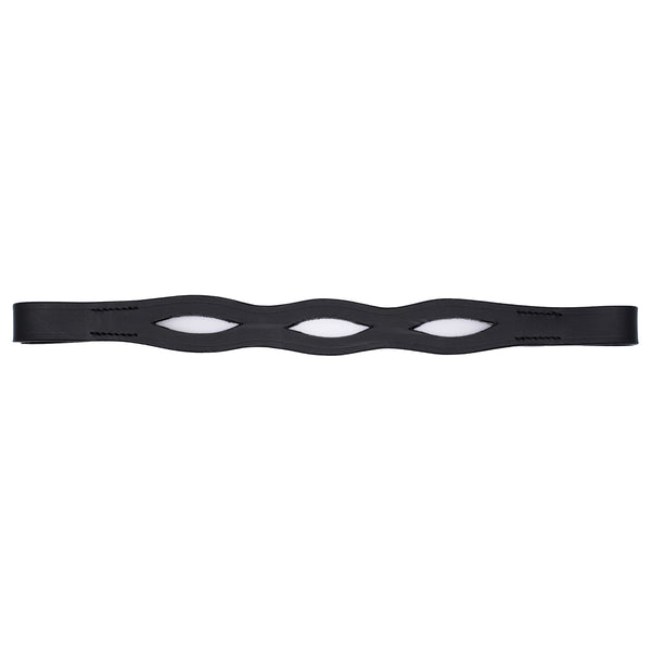 Plain Leather Browband - Double Wave - 1