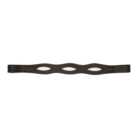 Plain Leather Browband - Double Wave - 0