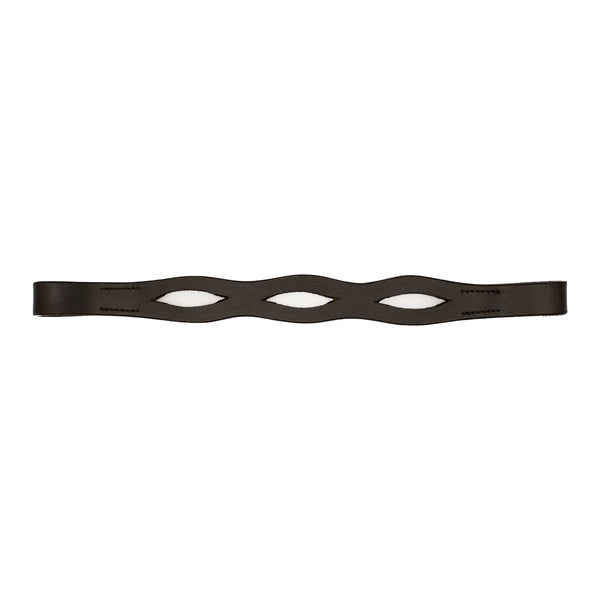 Plain Leather Browband - Double Wave - 2